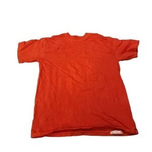 Hanes Boys Red Beefy Crew Neck Short Sleeve Pullover T Shirt Size Medium